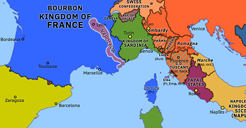 Napoleon s Return Historical Atlas Of Western Mediterranean 13 March 