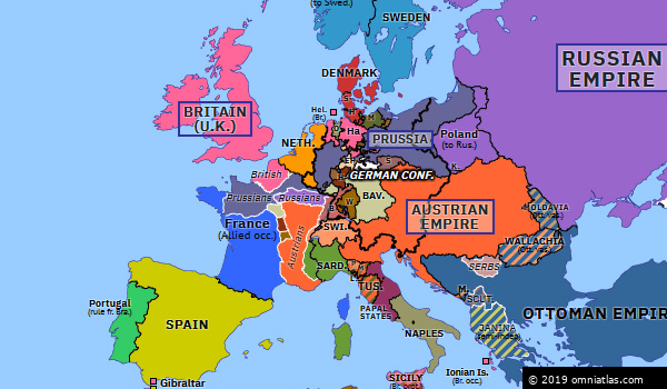 Holy Alliance Historical Atlas Of Europe 26 September 1815 Omniatlas Europe18150926