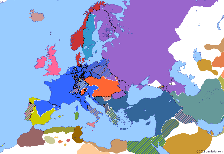 Historical Atlas of Europe (5 July 1809) | Omniatlas