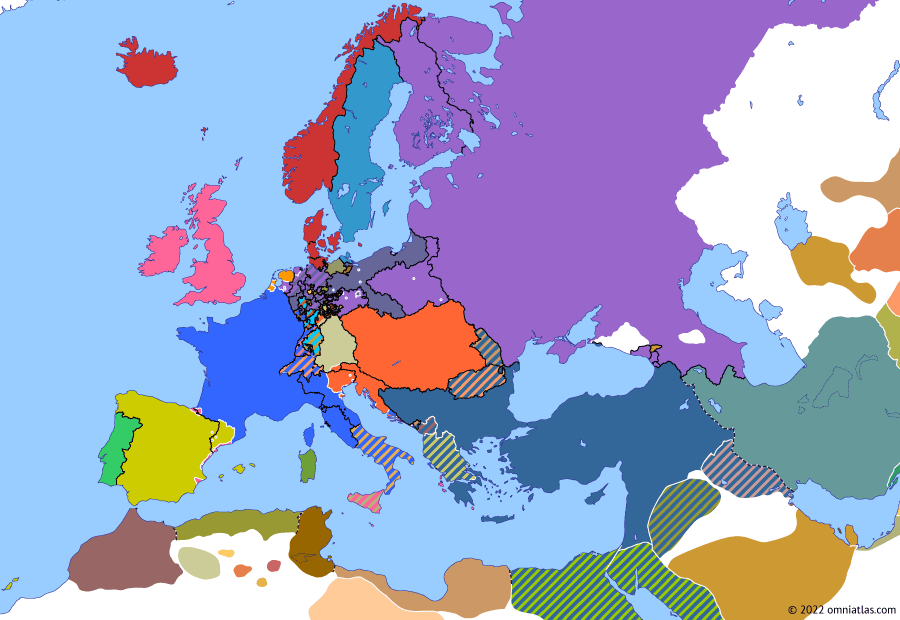 European Confederation Map War of Liberation | Historical Atlas of Europe (17 November 1813 ...
