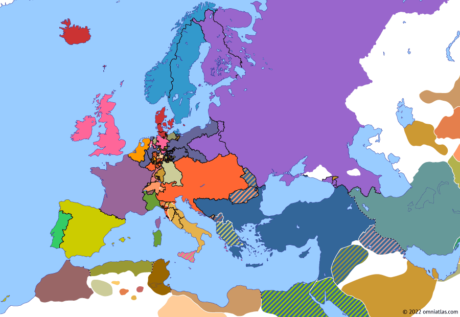 Neapolitan War | Historical Atlas of Europe (8 April 1815) | Omniatlas