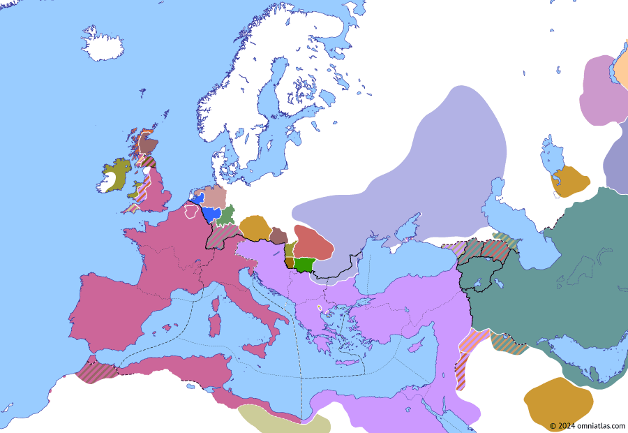 Europ Map Rome Division of the Roman Empire | Historical Atlas of Europe (17 January ...